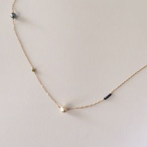 Pearl + Hematite Necklace
